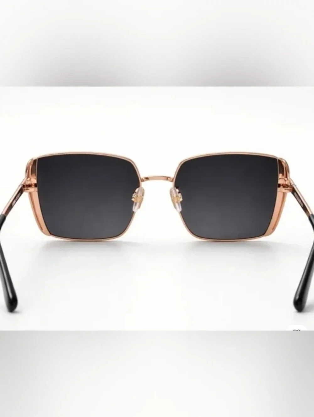True Religion unisex Square Sunglasses Black Gradient Lenses Gold